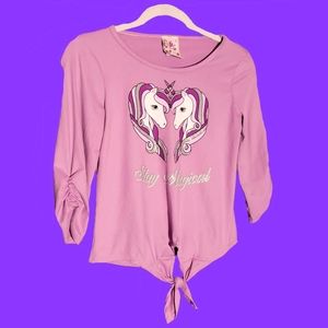 Jenna and Jessie Pink Unicorn "Stay Magical" Top